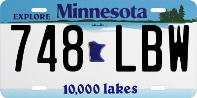 MN license plate 748LBW