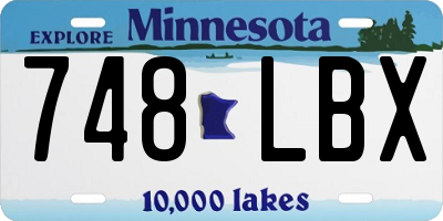 MN license plate 748LBX