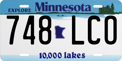 MN license plate 748LCO