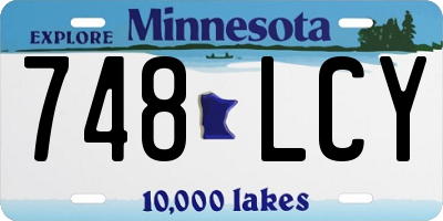 MN license plate 748LCY