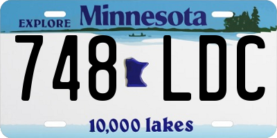 MN license plate 748LDC