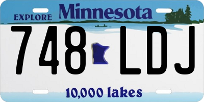 MN license plate 748LDJ