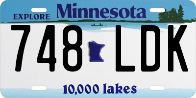 MN license plate 748LDK
