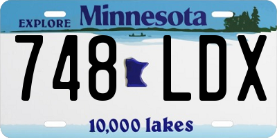 MN license plate 748LDX