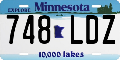MN license plate 748LDZ