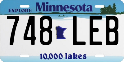 MN license plate 748LEB