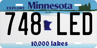 MN license plate 748LED