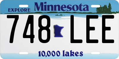 MN license plate 748LEE