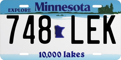MN license plate 748LEK