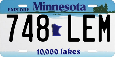 MN license plate 748LEM