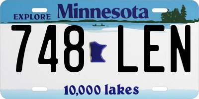 MN license plate 748LEN