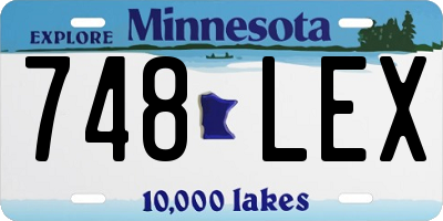MN license plate 748LEX