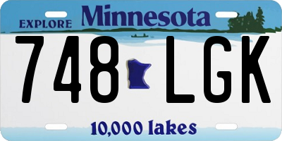 MN license plate 748LGK