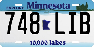 MN license plate 748LIB