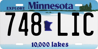 MN license plate 748LIC