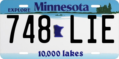 MN license plate 748LIE