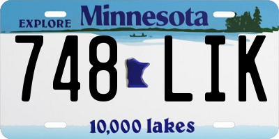 MN license plate 748LIK