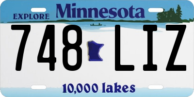 MN license plate 748LIZ