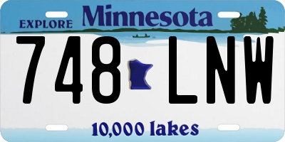 MN license plate 748LNW