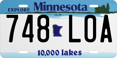 MN license plate 748LOA