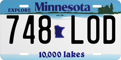 MN license plate 748LOD