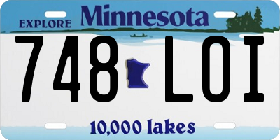 MN license plate 748LOI
