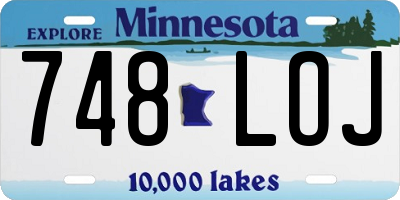 MN license plate 748LOJ