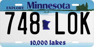 MN license plate 748LOK