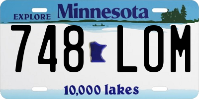 MN license plate 748LOM