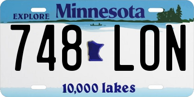 MN license plate 748LON