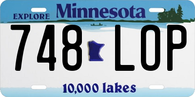 MN license plate 748LOP