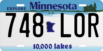 MN license plate 748LOR
