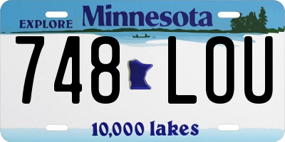 MN license plate 748LOU