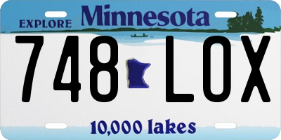 MN license plate 748LOX