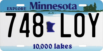 MN license plate 748LOY