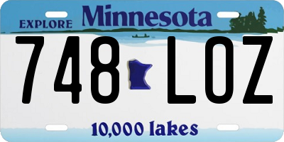 MN license plate 748LOZ