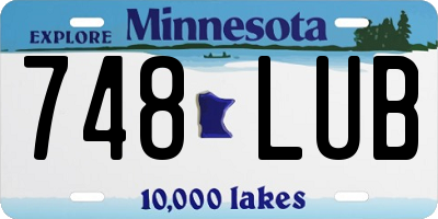 MN license plate 748LUB