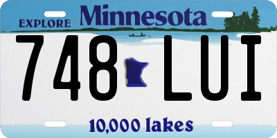 MN license plate 748LUI
