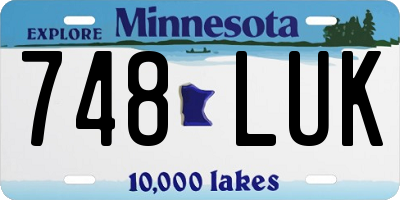 MN license plate 748LUK