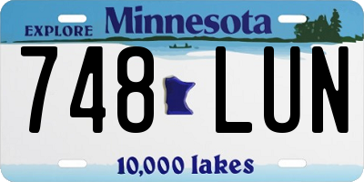 MN license plate 748LUN