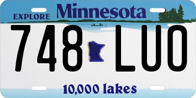 MN license plate 748LUO