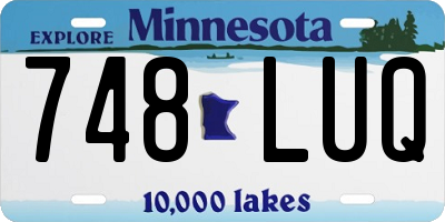 MN license plate 748LUQ