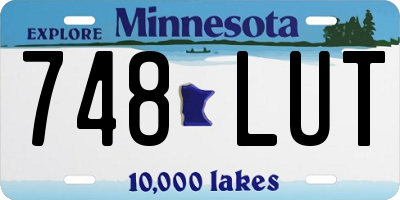 MN license plate 748LUT