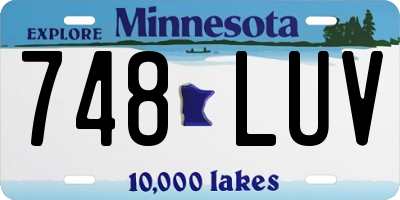 MN license plate 748LUV