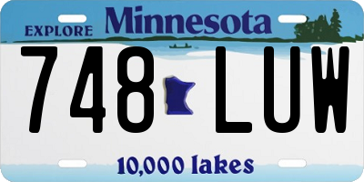MN license plate 748LUW
