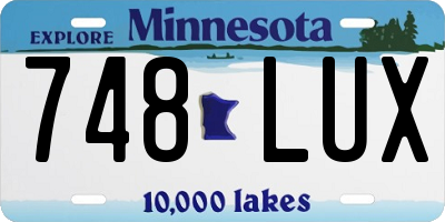 MN license plate 748LUX