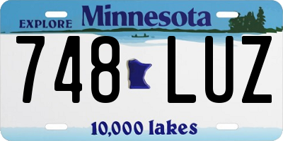 MN license plate 748LUZ
