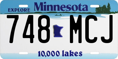 MN license plate 748MCJ