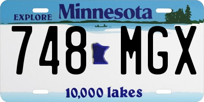 MN license plate 748MGX