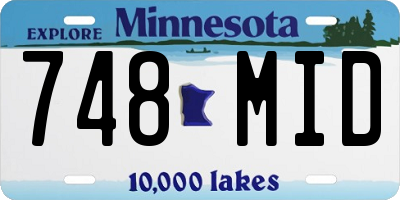 MN license plate 748MID